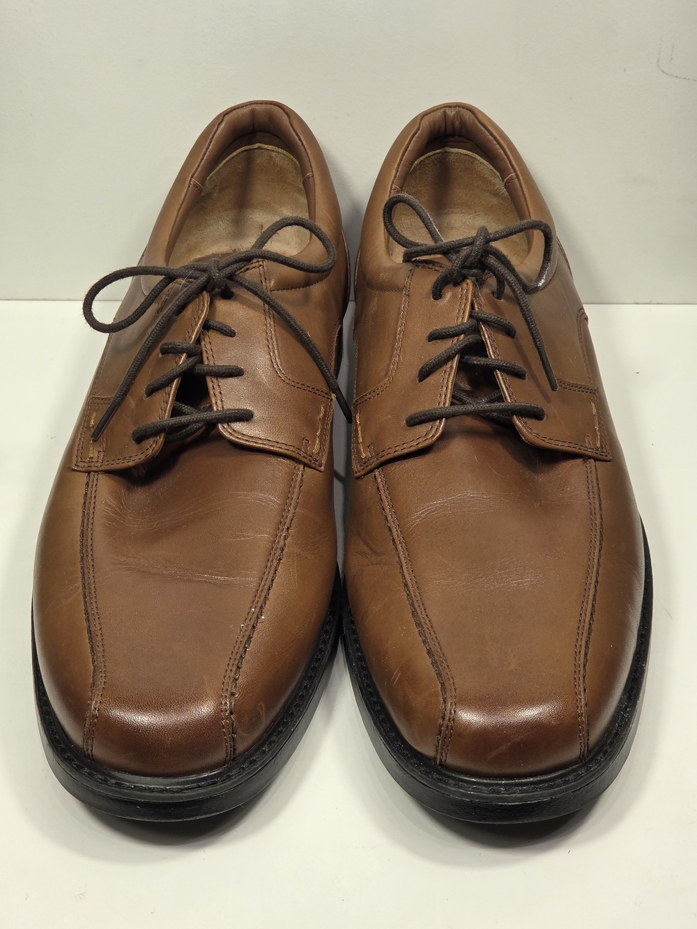 Johnston & Murphy Cognac Brown Leather Lace-Up Oxfords